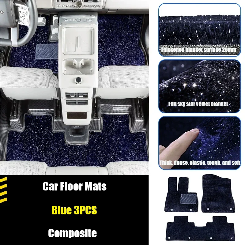 For BYD Ti7 Leopard Titanium 7 3PCS Full Coverage Auto Carpets Car Floor Mats Foot Coche Accessories Floor Liners Blanket