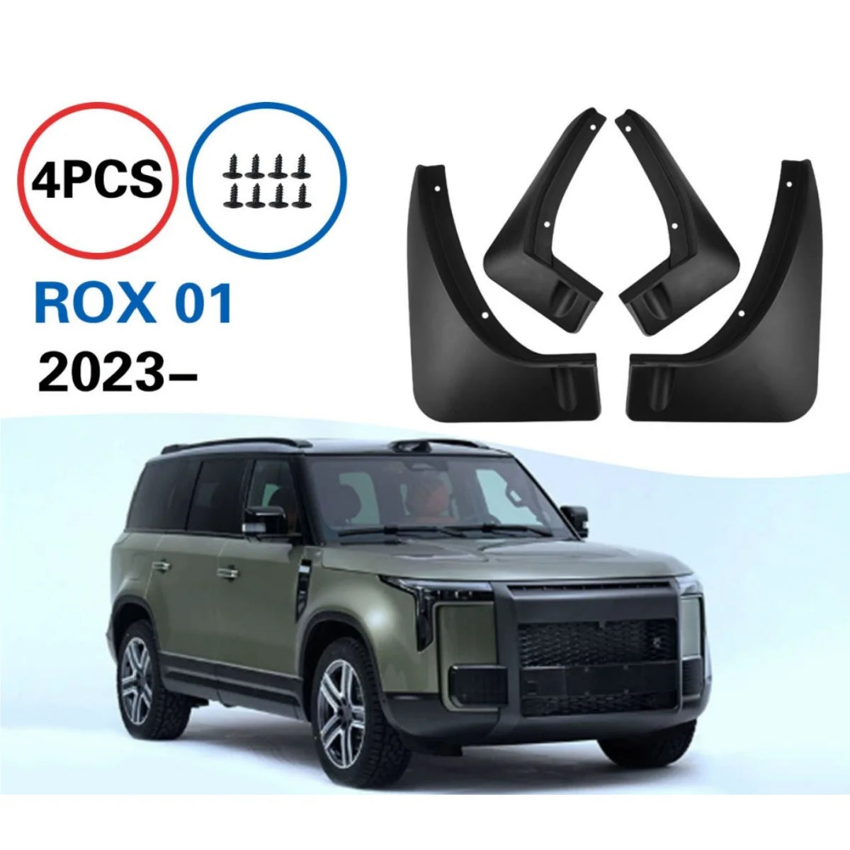 4 Pieces Mud Flaps Mudflap Front Rear Fender For Polestones Rox 01 2023 2024 2025 Anti-splash Mudguards Guard Splash Car Wheels