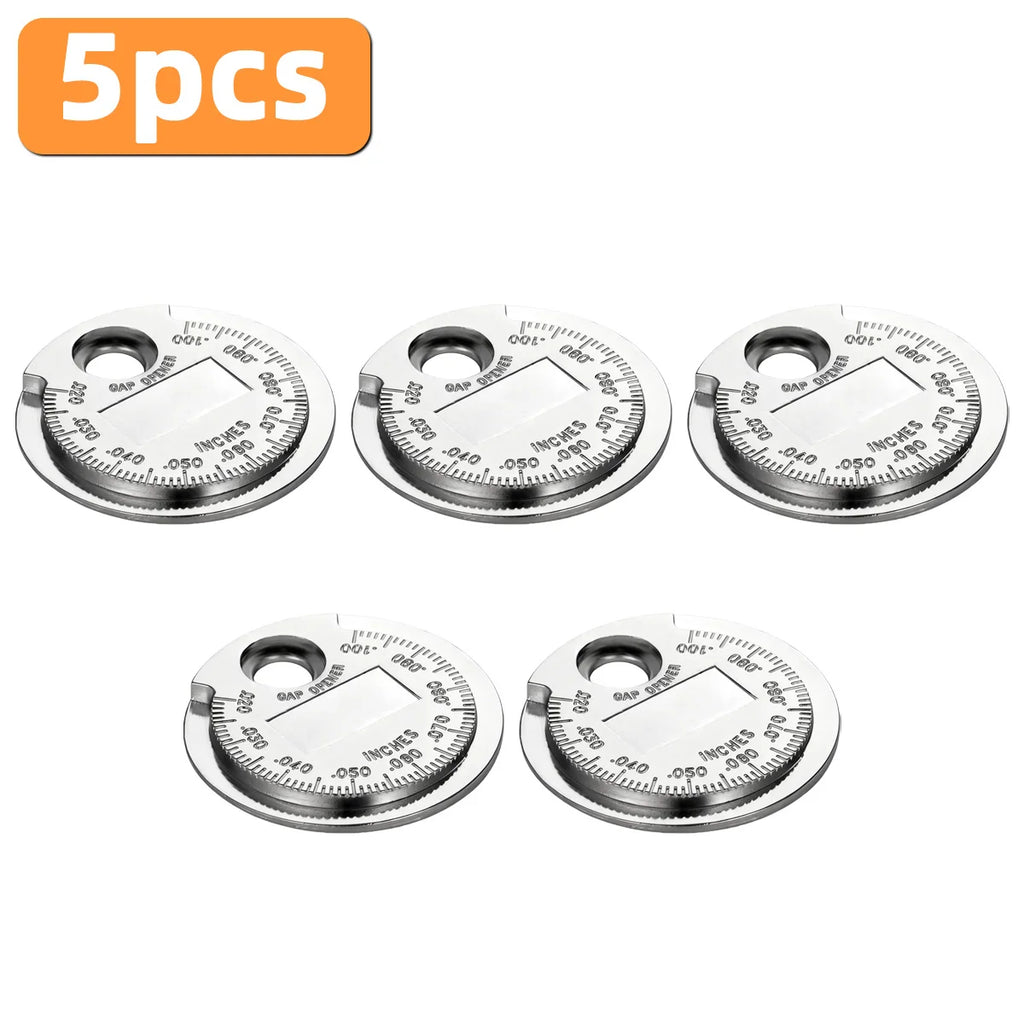 1/5/10pcs Coin Type 0.6-2.4mm Spark Plug Gap Measurement Tool For Automotive Parts Compact And Portable Universal Zinc Alloy