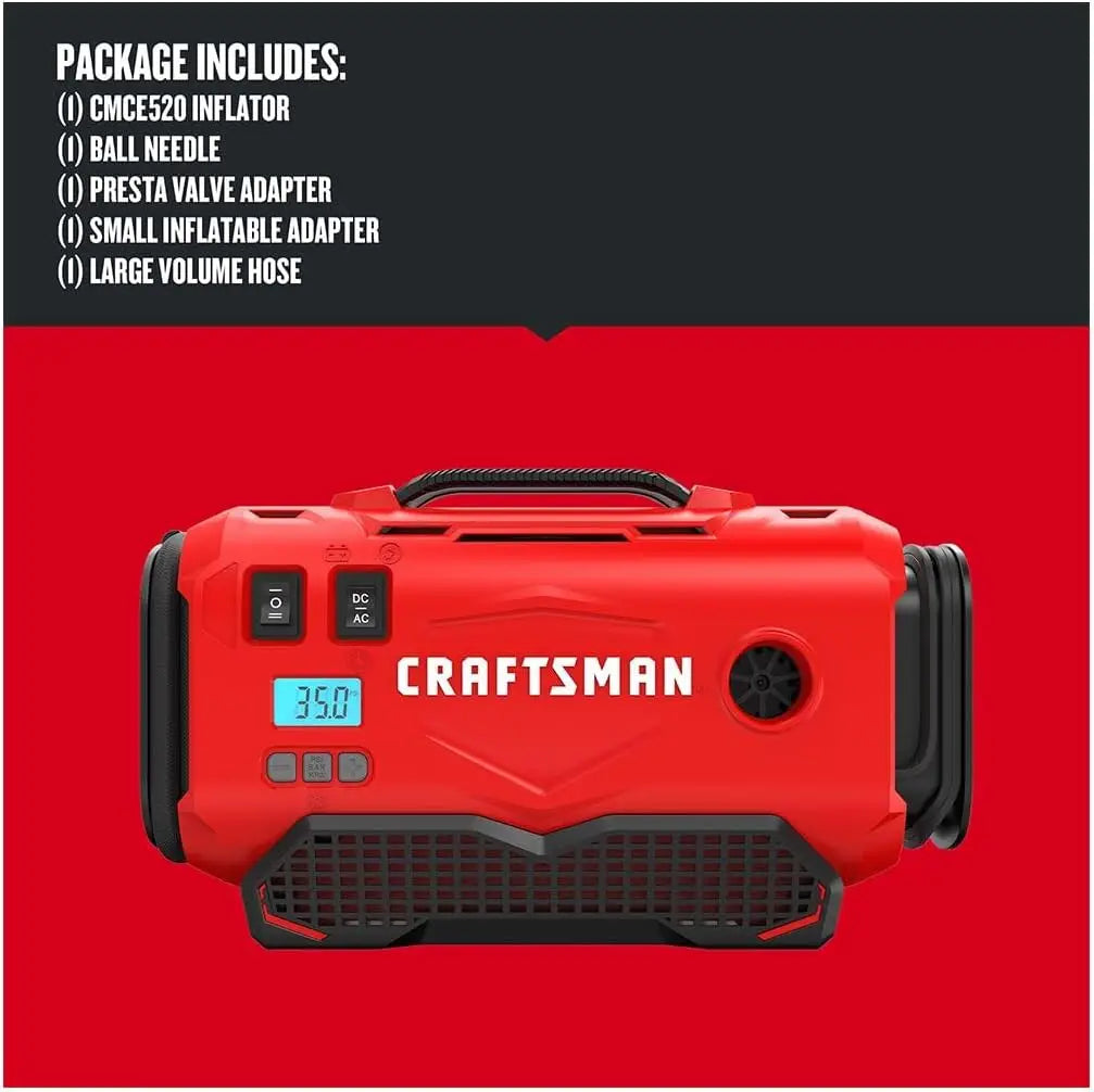 3-in-1 Tire Inflator: Cordless, 120V, 12V Car Adapter, Auto Shutoff, Digital Gauge, Portable Air Compressor