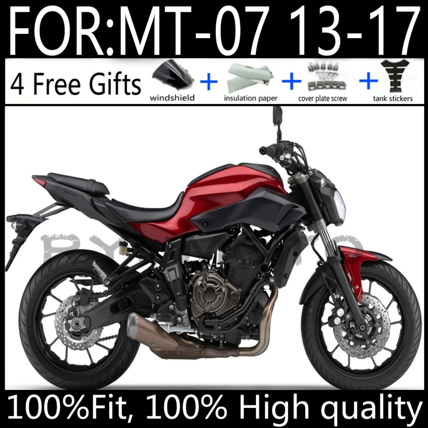 ABS Injection Full Fairing Body Kit Fit For 2012 - 2017 For Yamaha MT07 FZ07 MT-07 Set MT 07 FZ 07 2013 2014 2015 2016 fairings
