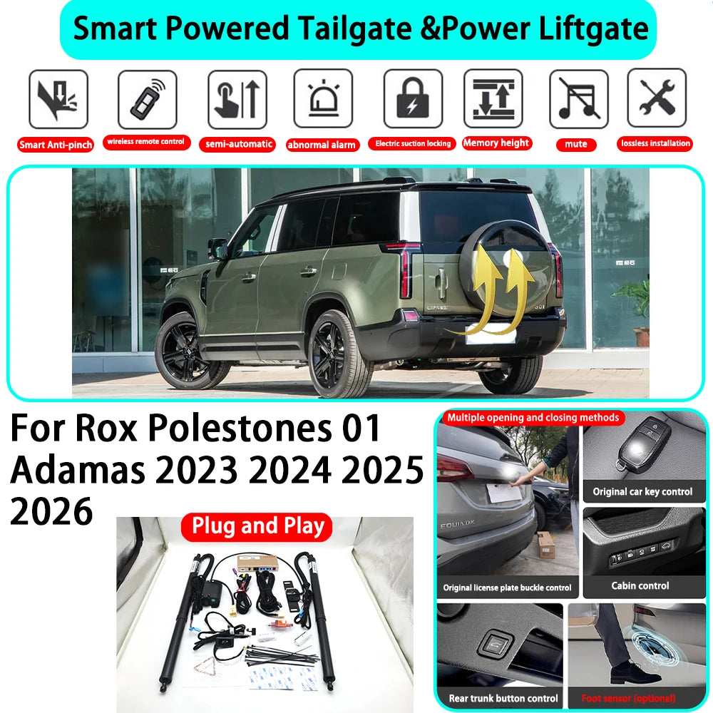 for Rox Polestones 01 Adamas 2023 2024 2025 2026 Smart Automatic Powered Tailgate Electric Power Tailgate Lift Kit Key Close