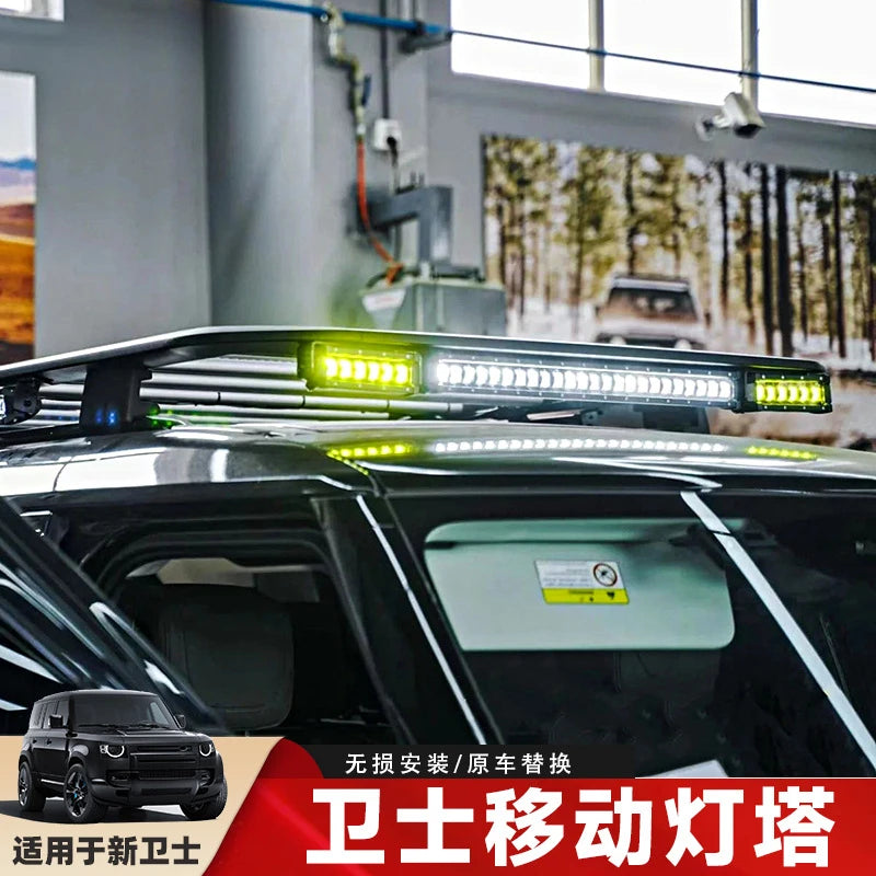 Suitable for 2020-2025 Land Rover Defender 90 110 130 light tower lighting component, roof spotlight