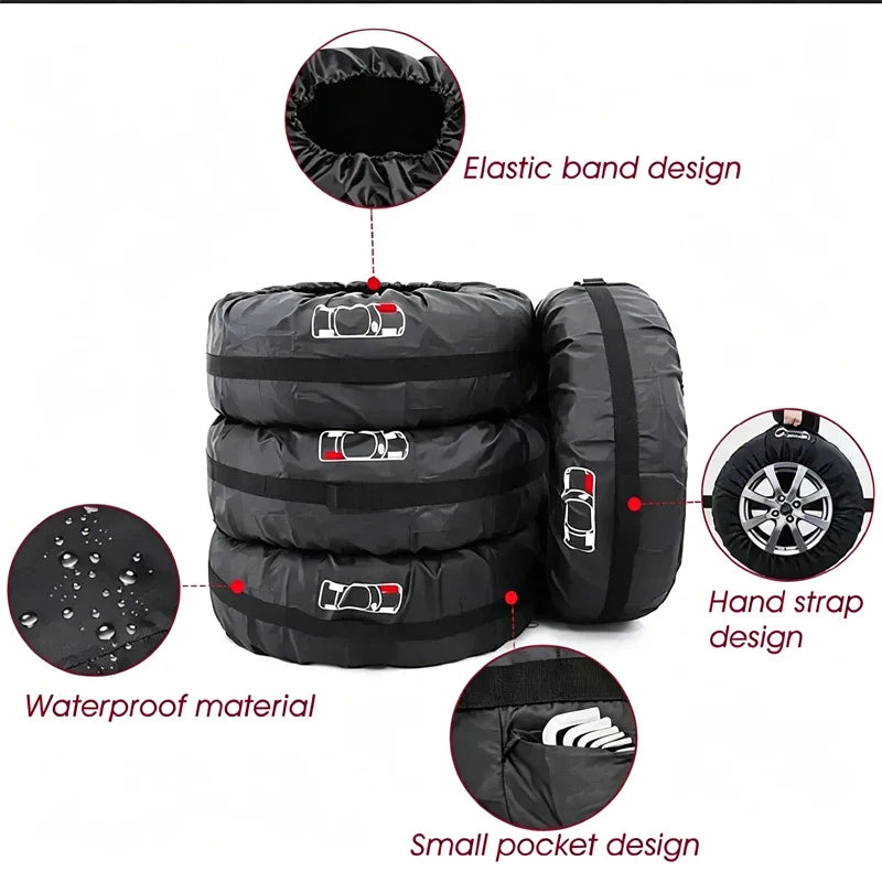 For Toyota Camry Corolla RAV4 Hilux Fortuner Yaris Land Cruiser 4PCS Car Tire Cover Spare Wheel Dustproof Protector