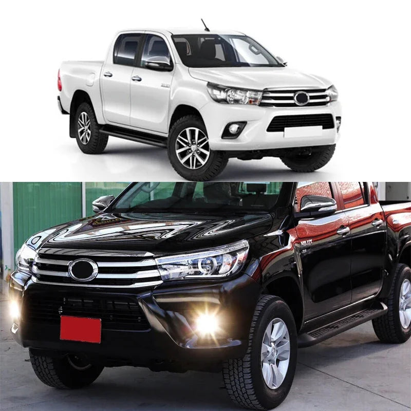For Toyota Hilux Revo 2015 2016 2017 2018 2019 Car Fog Lamps LED Halogen Daytime Running Lights DRL Front Bumper Daylights 12V