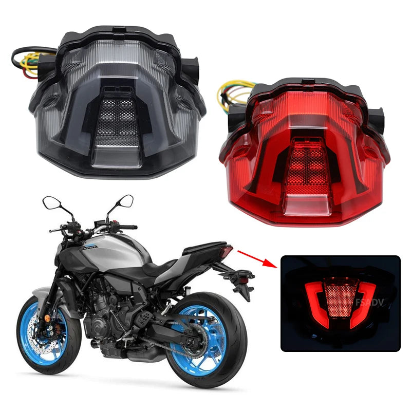 For Yamaha MT07 MT-07 MT 07 2025 Motorcycle LED Taillight Rear Brake Turn Signal Integrated Tail Light