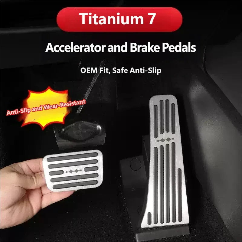 Pedal Aluminum For BYD Leopard 7 Titanium 7 2025 2026 Car Foot Pedals Accelerator Brake Pedal Rest Pedal Interior Accessories