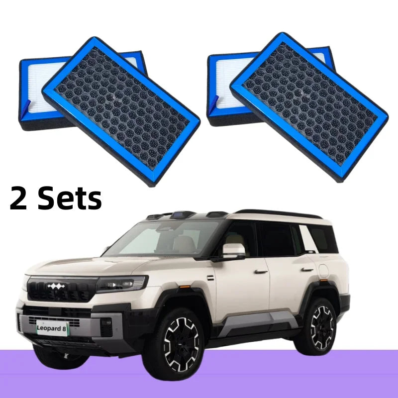 2 Sets / For BYD FangChengBao Leopard 8 Air Freshener Cabin Air Filter / Auto Parts