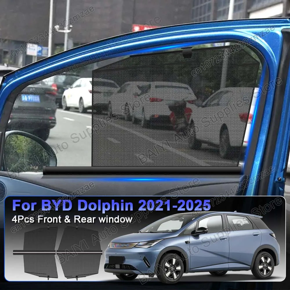 For BYD Dolphin 2021-2025 Car Lifting Window Sunshade Customizable Sun Shade Front Rear Windshield Sunshield Protector Cover