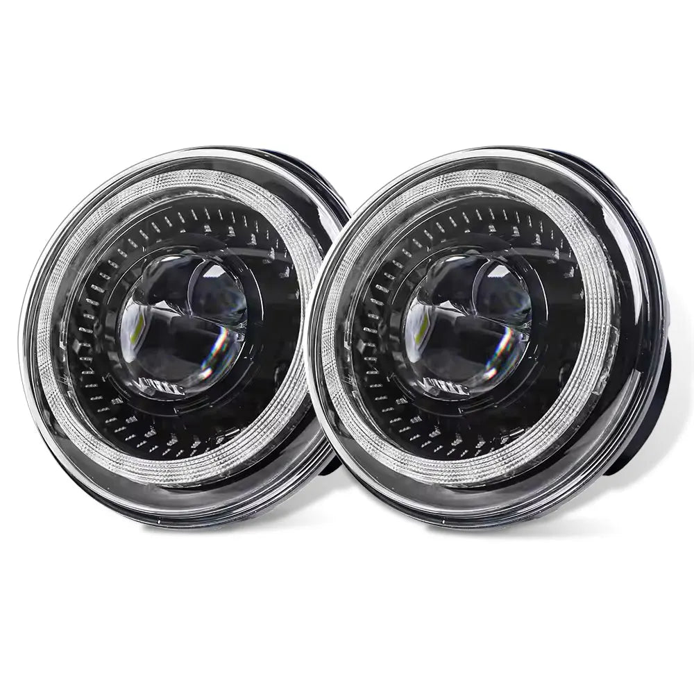 7" LED DRL H4 Halo Ring Amber Turn Signal Headlamp For land rover defender Jeep JK TJ Touring Lada 4x4 Yamaha Niva