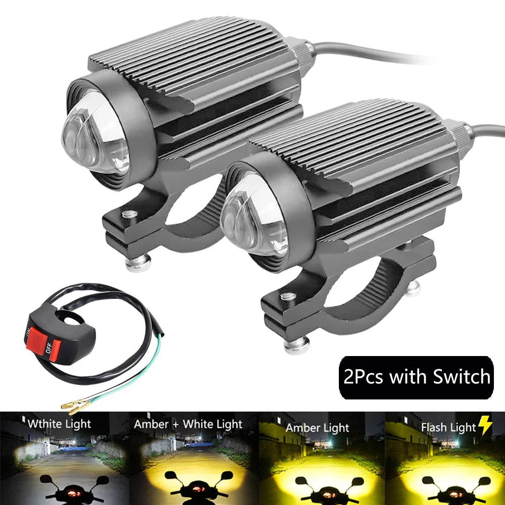 Additional LED Fog Lights Motorcycle Headlights For YAMAHA TENERE 700 MT10 DRAG STAR 400 BANSHEE FJR 1300 YZ250F VSTAR