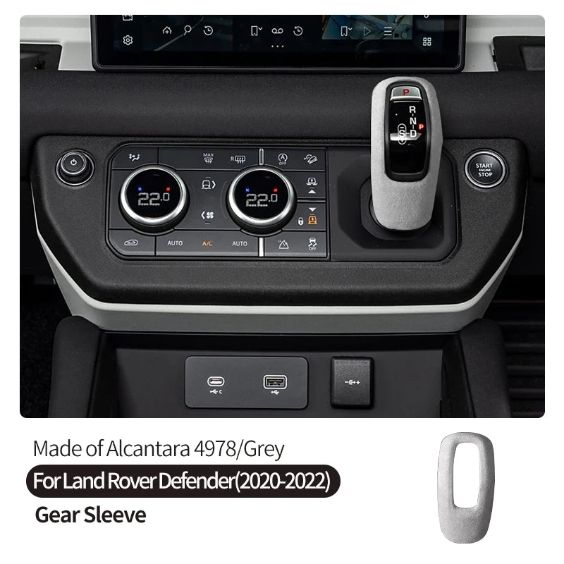 Made of Alcantara Suede Interior Central Gear Lever Console Lid Sheath Shell Cover For Land Rover DEFENDER 2020-2022 Accessories