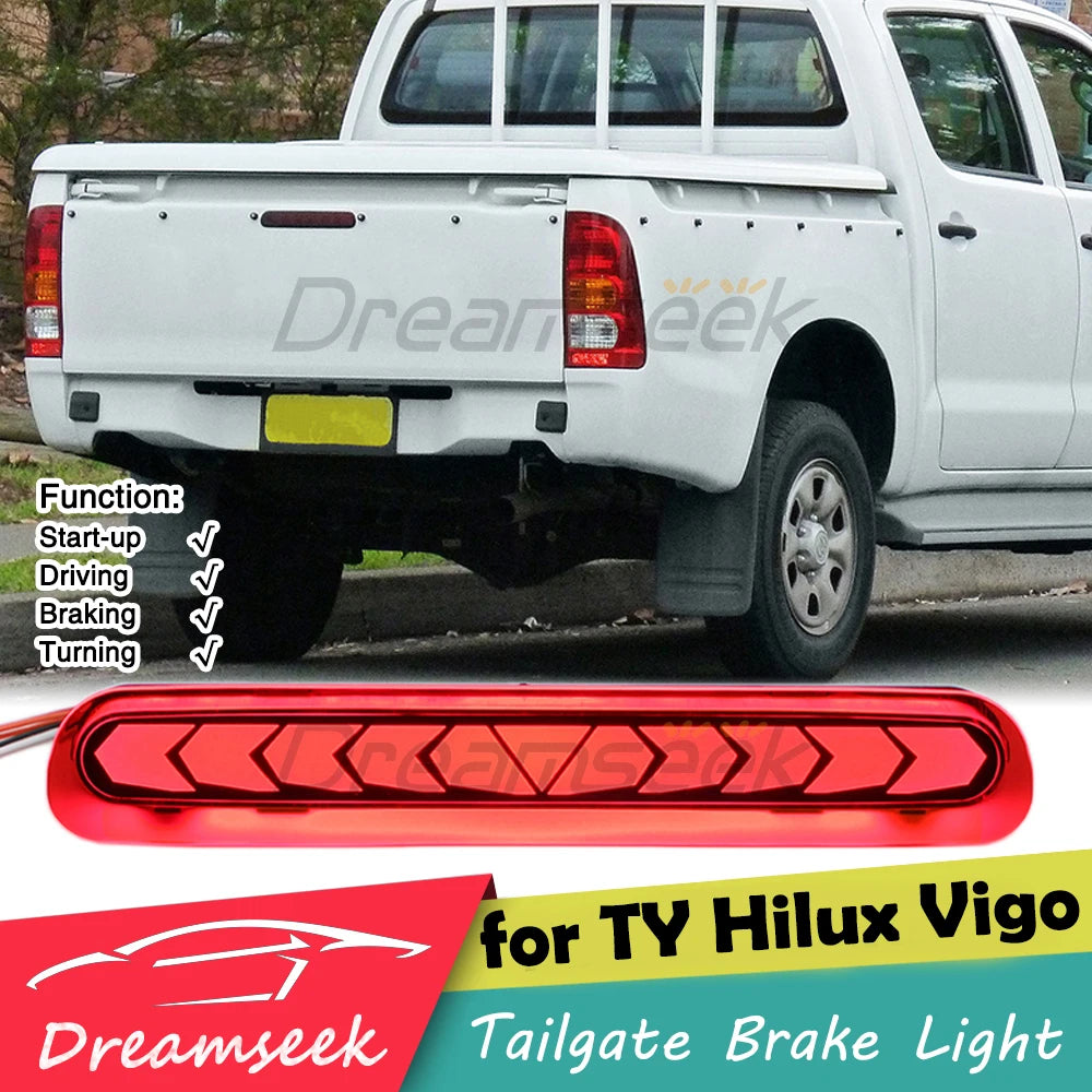 1 PCS LED High Brake Light with Turn Signal for Toyota Hilux Vigo 2004-2014 Rear Bumper Lamp for Enhanced Visibility