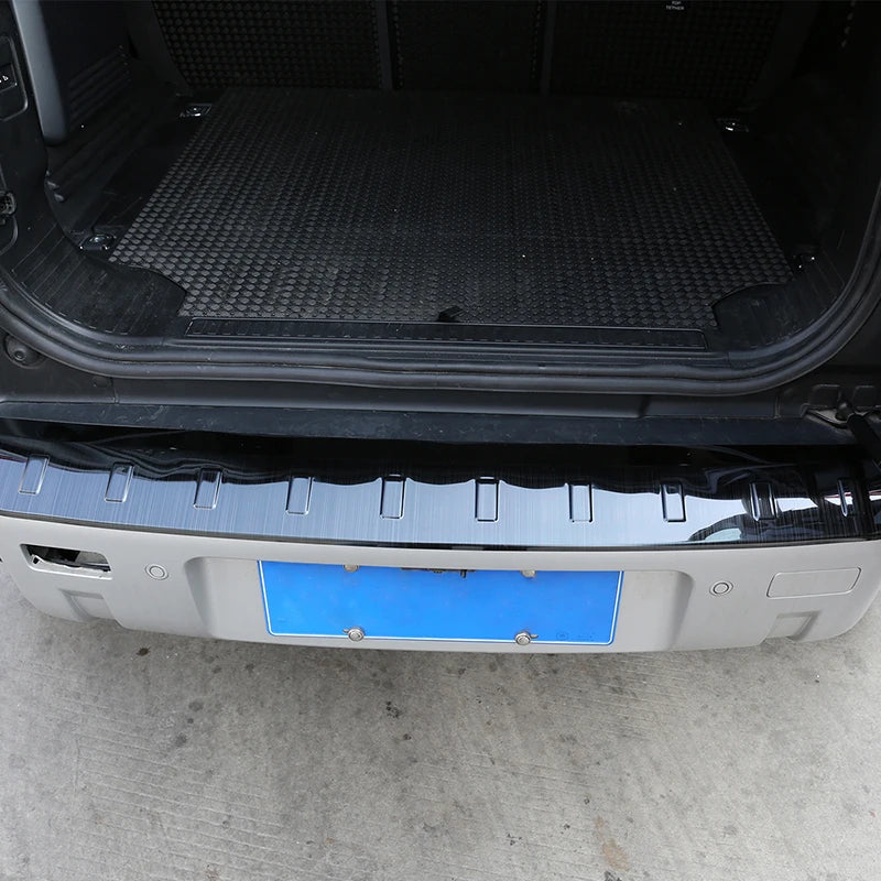 Stainless Steel For Land Rover Defender 110 2020-2024 External Rear Bumper Guard Plate Protect Cover Accessories Black and Silve