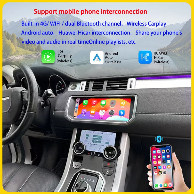10,25" Odtwarzacz multimedialny Android 13 GPS Radio Bezprzewodowy Carplay i Auto Menu OEM Oryginalne do Range Rover Evoque Vela