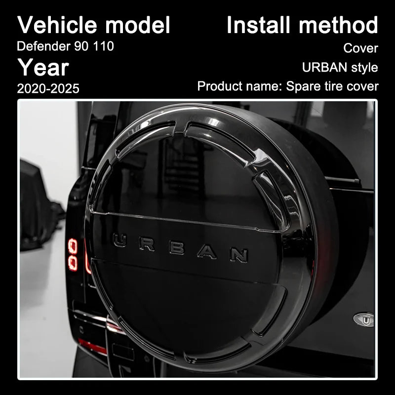 Urban style Spare Wheel Cover for Land Rover Defender 90 110 130 2020-2025 ABS Premium Exterior Decoration Accessories