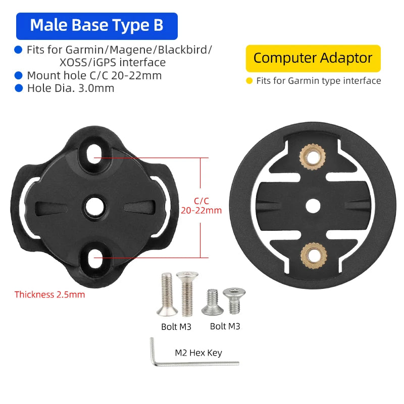 Bicycle Speedometer Mount Bracket Fixed Base Accessories for Garmin Bike Front Light Convex Male Buckle Replacement Repair Parts