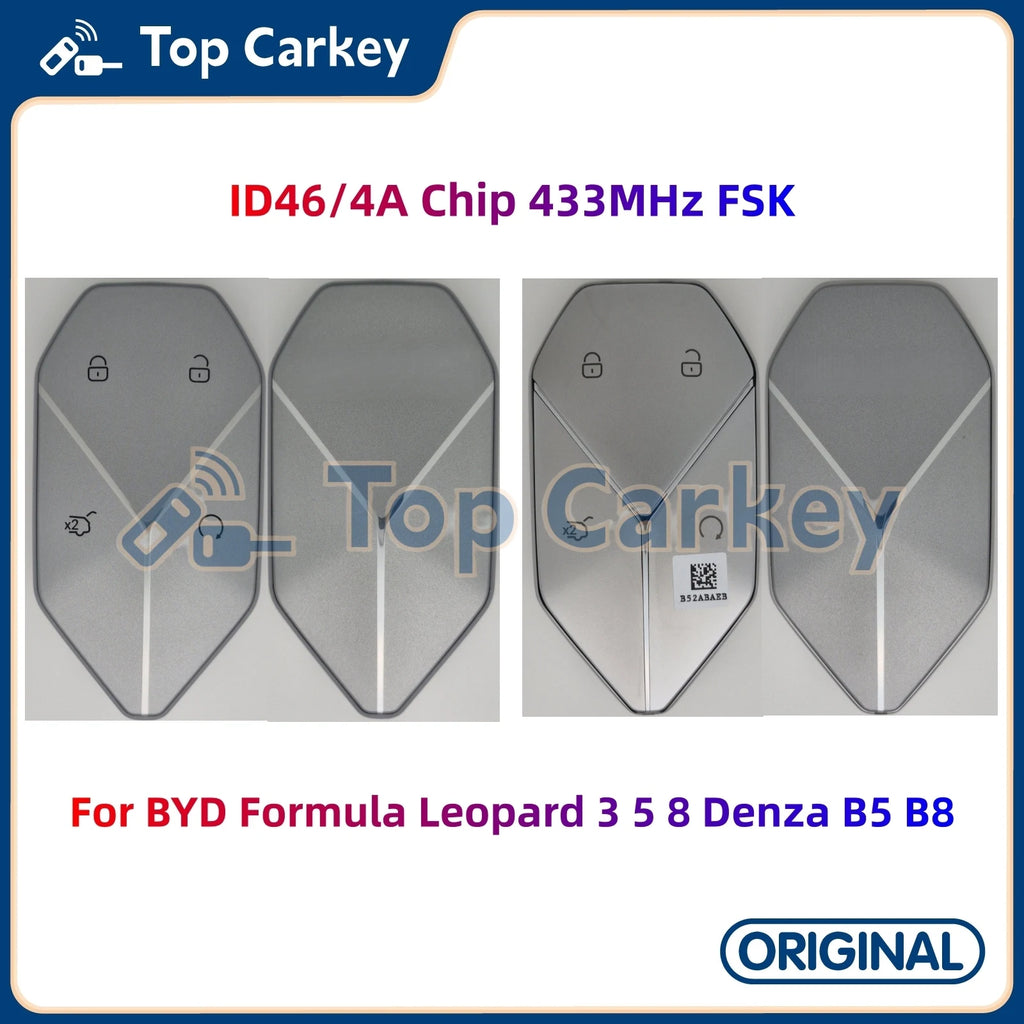 TopCarkey UREB-3791200F Original Smart Key ID46 ID4A Chip 433MHz for BYD Tai 3 Ti7 Denza B3 B5 B8 Leopard 5 8