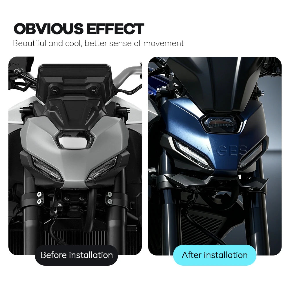 Front Spoiler Frontal Wing Lower Spoiler Front Lip Wind Wing Fairing Winglets Wing Deflector For Yamaha MT07 MT-07 2025-