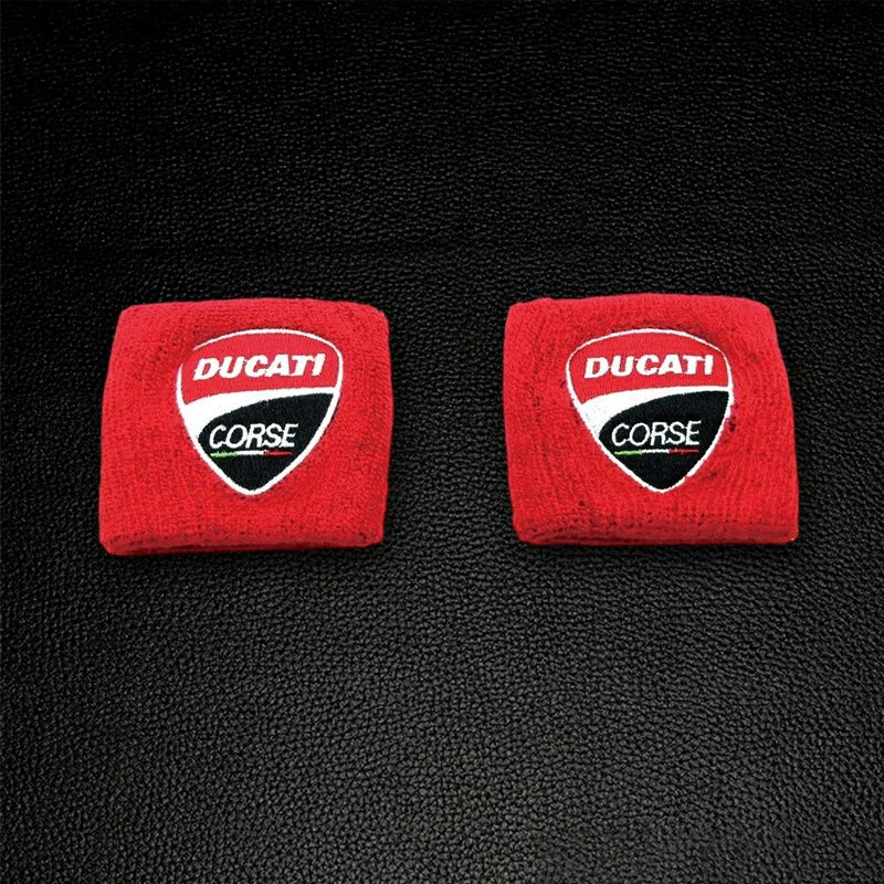 for Motorcycle Embroidery Front Fluid Oil Brake Reservoir Sock Cover Ducati Monster Panigale Diavel Superleggera V4 V2 Scrambler