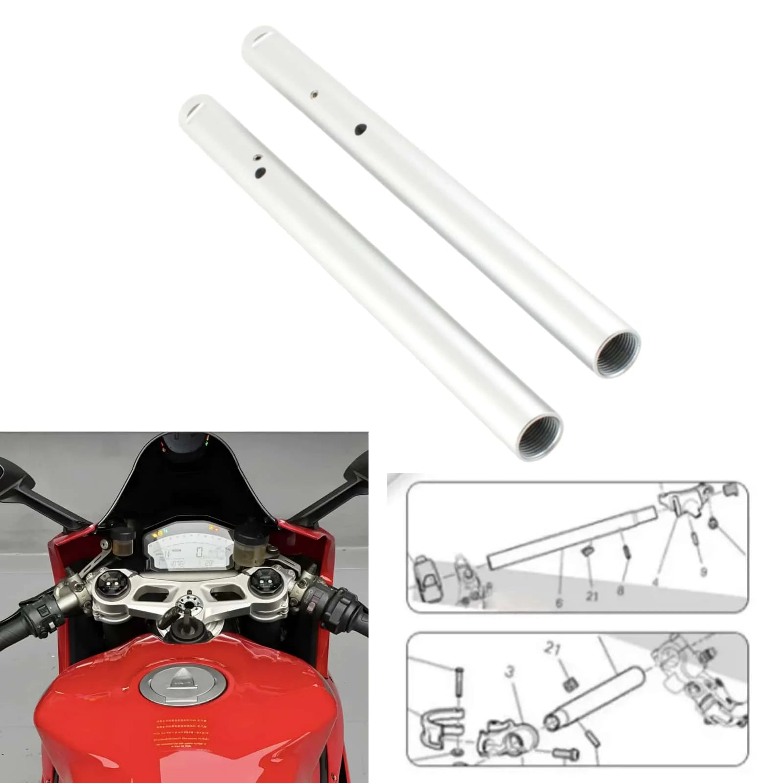 Motorcycle  Accessories Superbike Steering Wheel Faucet Handle Bar For DUCATI PANIGALE 899 959 1199 1299/S (Left & Right)