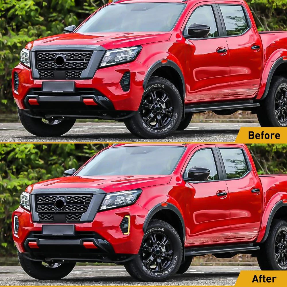 LED DRL For Nissan Navara NP300 Frontier 2020 2021 2022 Daytime Running Light White Yellow Turn Dynamic Signal Lamp Waterproof