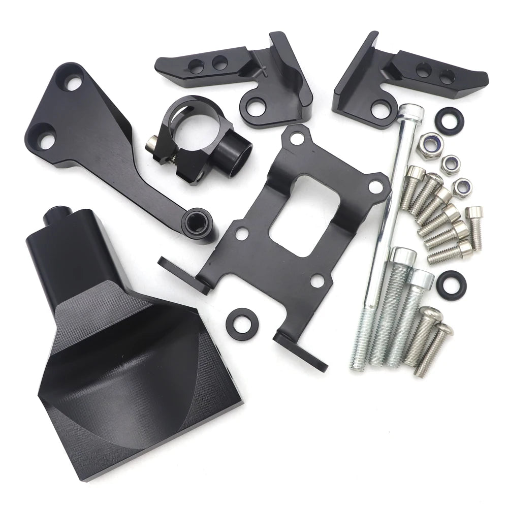 MT-07 MT07 FZ-07 CNC طقم دعامة تثبيت مخمد التوجيه لياماها MT07 FZ07 2013 - 2020 2014 2015 2016 2017 2019 2020