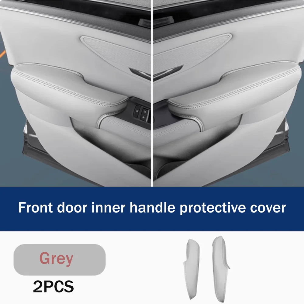 For BYD Seal U Sealion 6 Song Plus DM-i EV 2023~2025 2024 LHD Car Inner Door Handle Leather Protective Cover Interior Accessorie