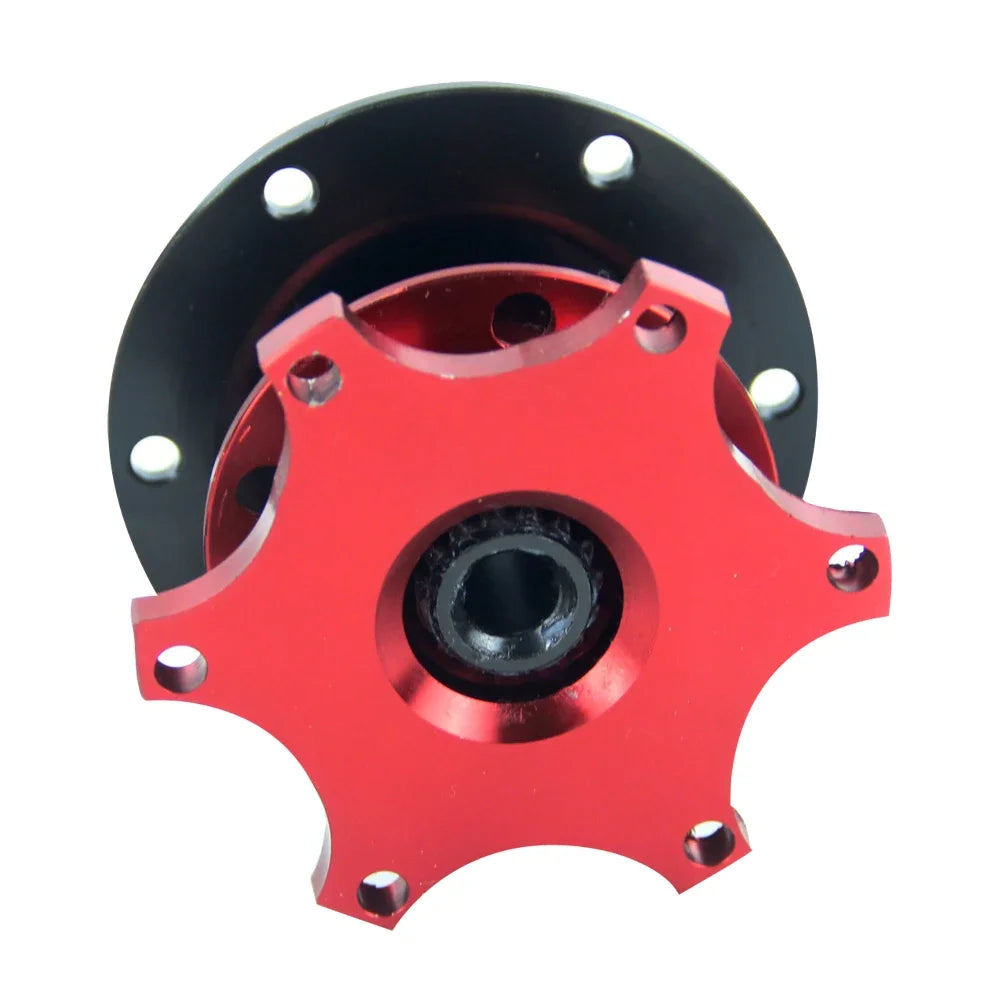 Universal 6 Hole Design Steering Wheel Hub Adapter Quick Release Boss Kit for Auto Modification，Connection Base Quick Release