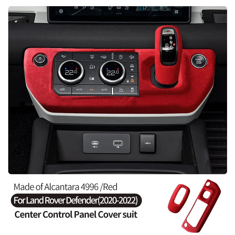 Made of Alcantara Suede Interior Central Gear Lever Console Lid Sheath Shell Cover For Land Rover DEFENDER 2020-2022 Accessories