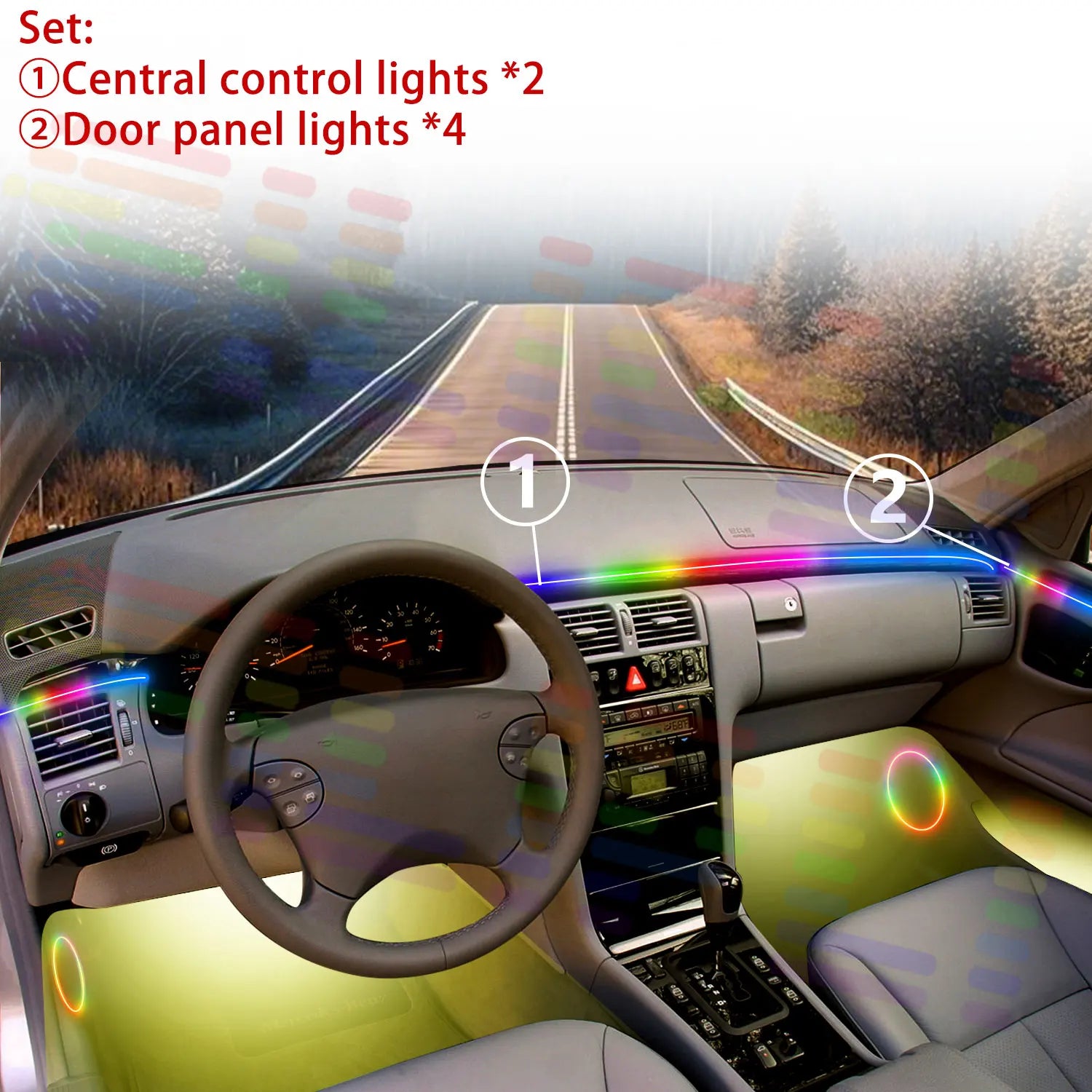 For BYD Seagull 2024 2025 2026 EQ Dolphin Mini 2/24 in 1 Car Atmosphere Light Lamp RGB Shade Ensemble Streamer Atmosphere Set