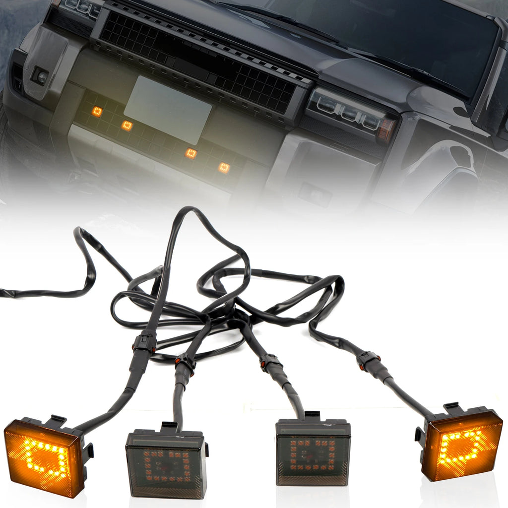 Fit for Toyota Land Cruiser Prado J250 LC250 2024 2025 LED Front Grille Light Warning Daytime Running Lamp Grid DRL Yellow Light