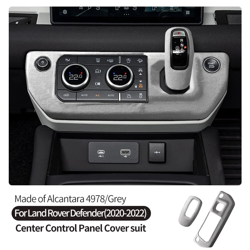 Made of Alcantara Suede Interior Central Gear Lever Console Lid Sheath Shell Cover For Land Rover DEFENDER 2020-2022 Accessories