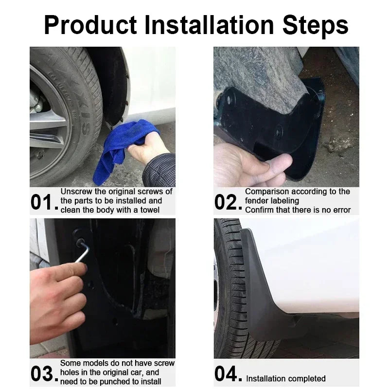 For Polestones 01 2023 2024 2025 Rox 01 4PCS Car Mudflap Cover Mudguards Fender Wheels Protection Anti-Scratch Tire Rear Muds
