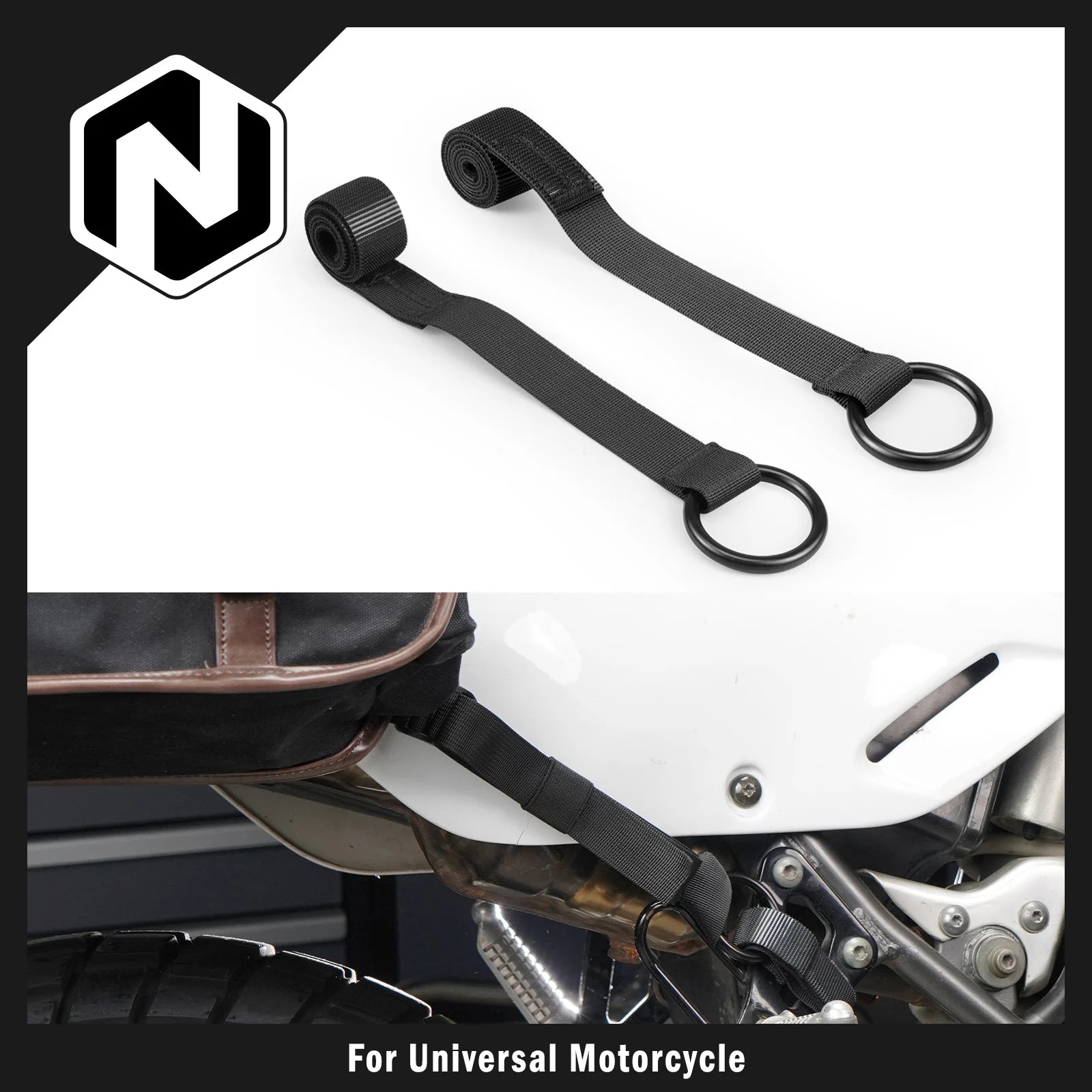 For KTM 690 Enduro R SMC R For Husqvarna 701 Enduro Supermoto Luggage Tie Down Straps with O-Rings For Yamaha Tenere 700 XTZ 700