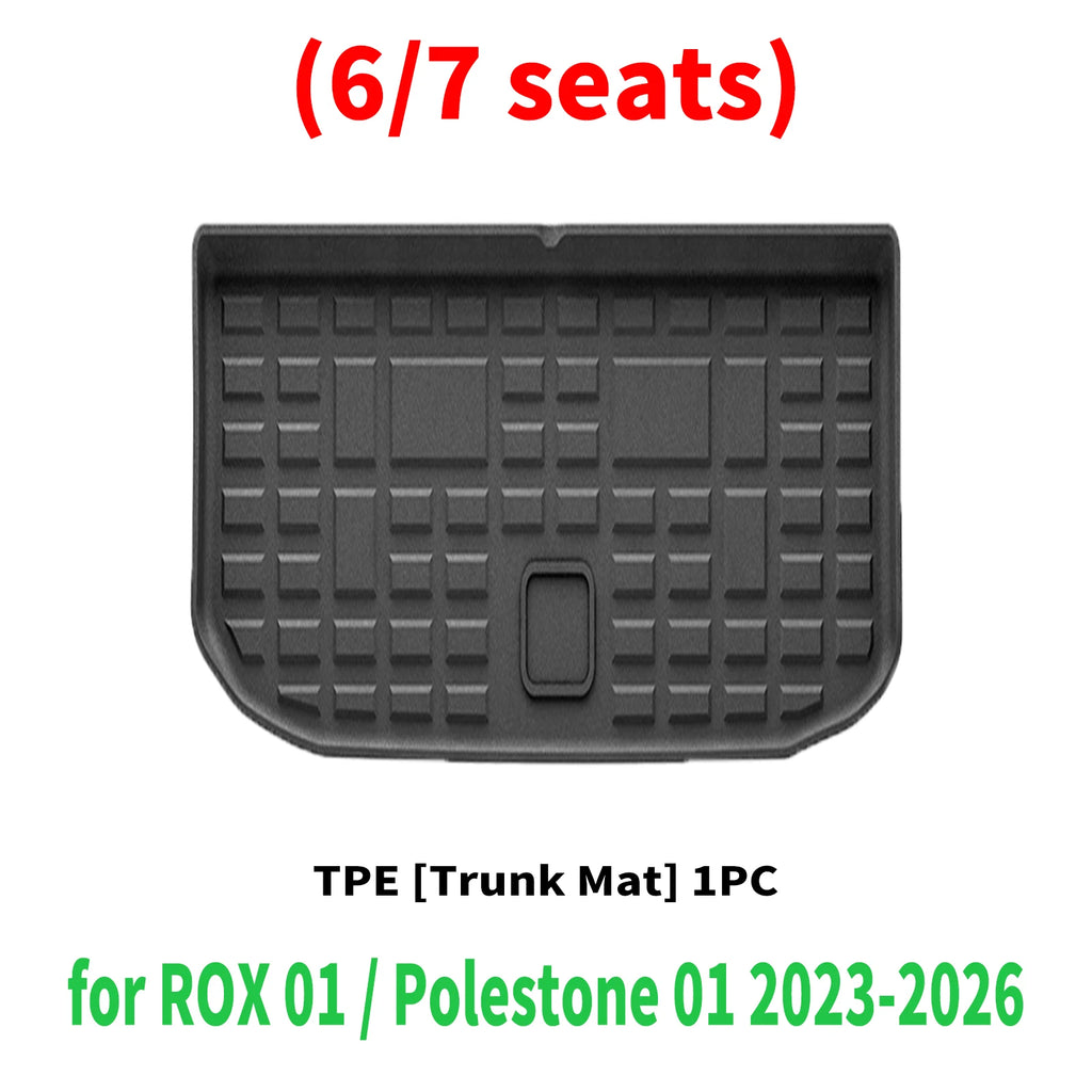 for ROX 01 / Polestone 01 2023 2024 2025 2026 Durable Weatherproof TPE Car Floor Mats & Trunk Pad, Non-Slip Easy Clean