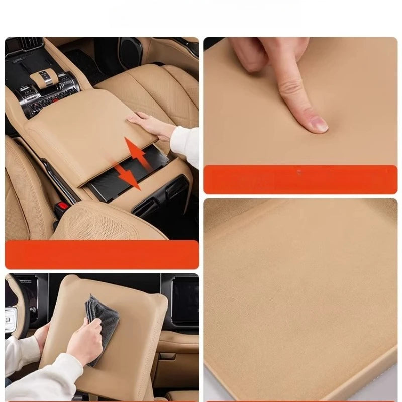 For BYD Formula Leopard 8 Car Central Control Armrest Box Heighten Pad Protective Leather Cover Fridge Cover Vehicle Accessories