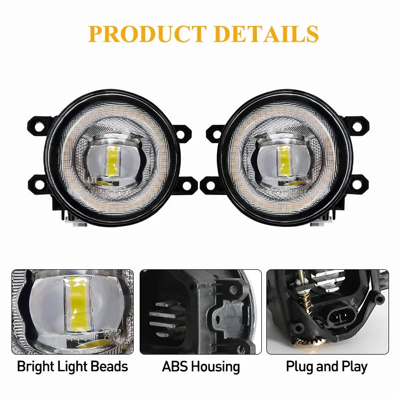 For Toyota Hilux Revo 2015 2016 2017 2018 2019 Car Fog Lamps LED Halogen Daytime Running Lights DRL Front Bumper Daylights 12V