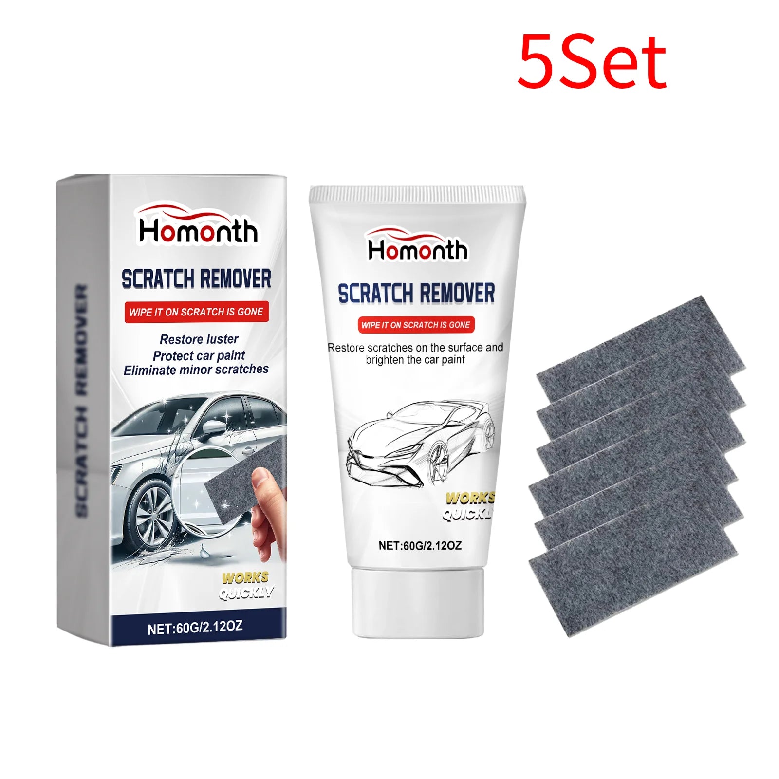 60g Car Scratch Remover Nano Flash Cloth Kit Auto Compound Polishing Anti Scratch Cleaner Cream Auto Polishes Care Repair Tool