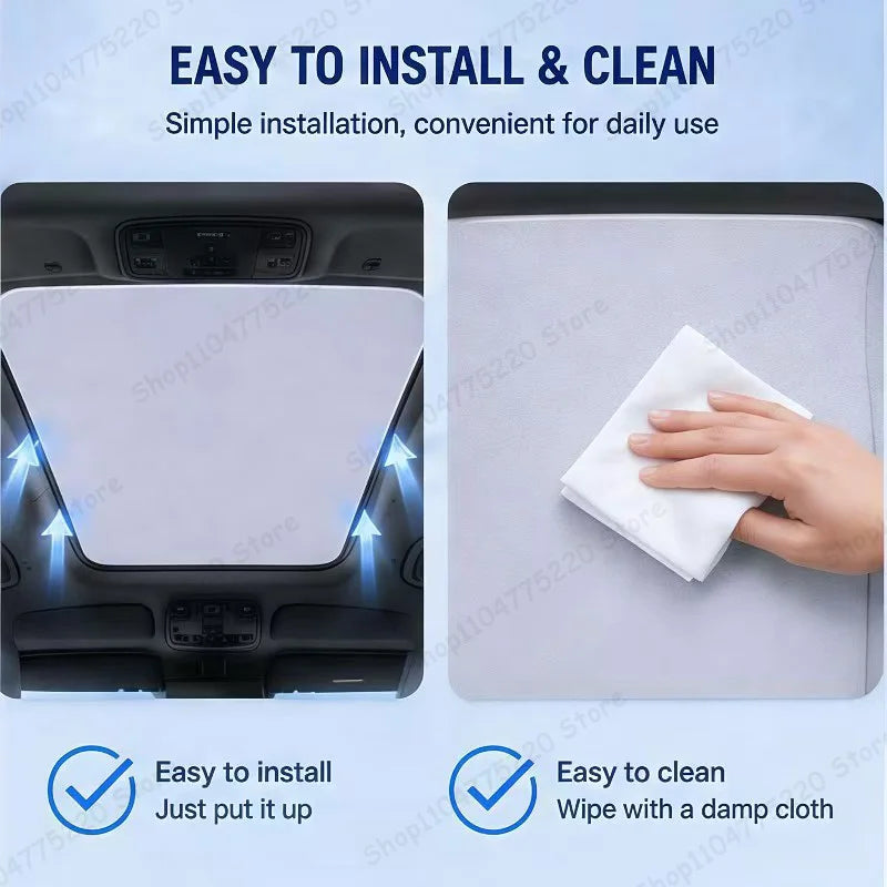For ROX 01 ADAMAS-Present Car Sunroof Sunshade Heat Insulation UV Protection Electrostatic Suede Skylight Cover