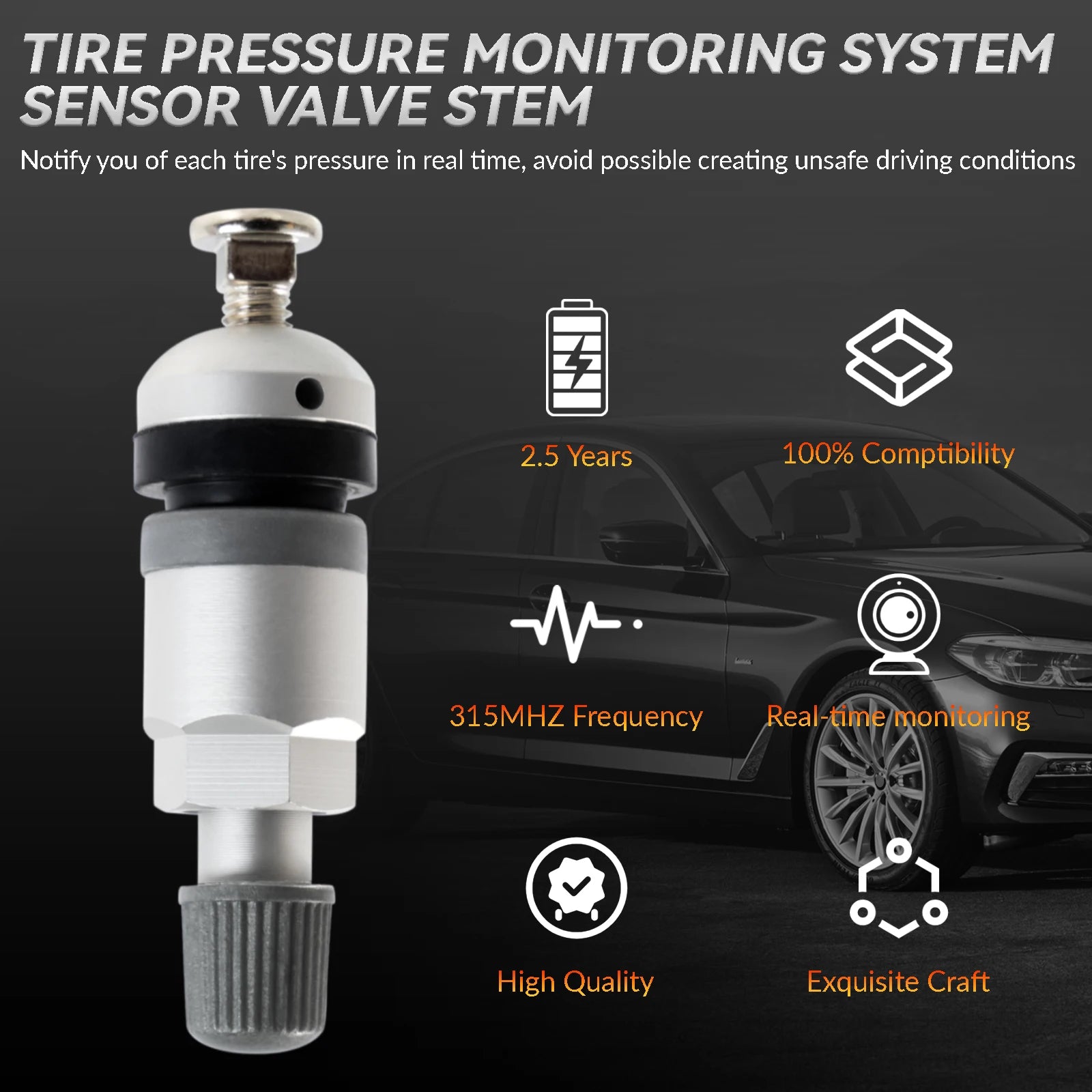 4X Repair TPMS Replacement Tyre Pressure Monitor Sensor Valve Stem For BMW 5er Audi VW Skoda Porsche Mercedes - Benz Land Rover