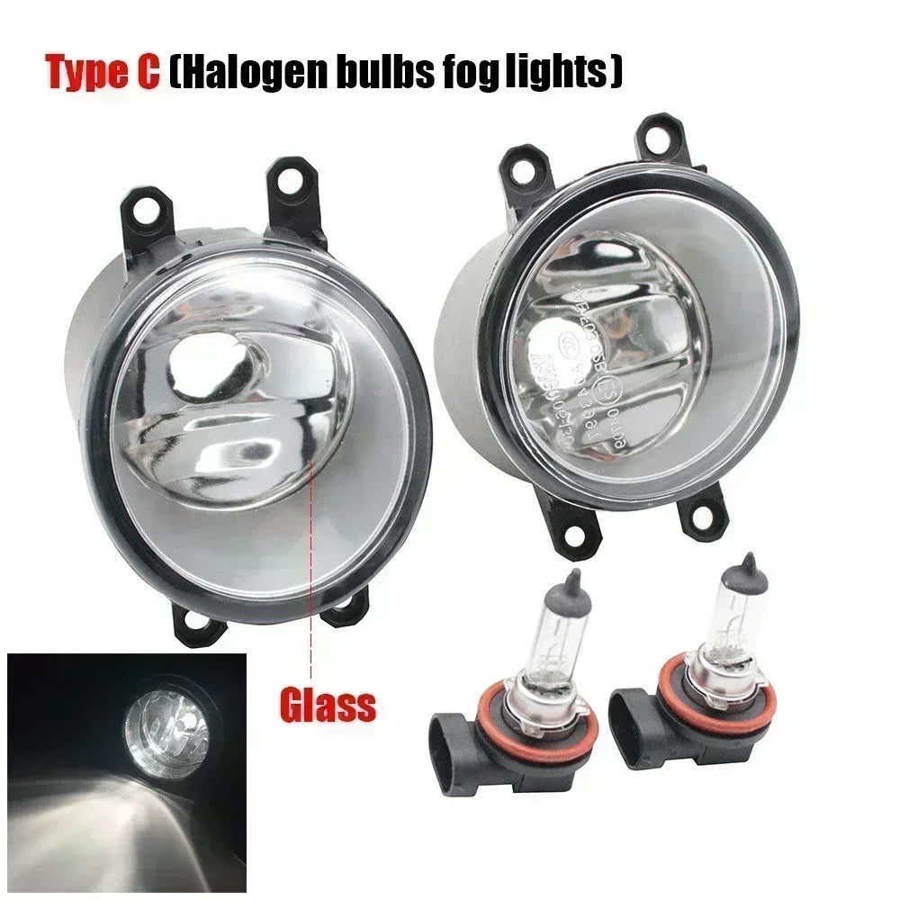 LED Car Fog Lights PTF Clear Lens + Angel Eyes Ring for Toyota Land Cruiser Prado J150 1st Facelift 2013/09 2014 2015 2016 2017
