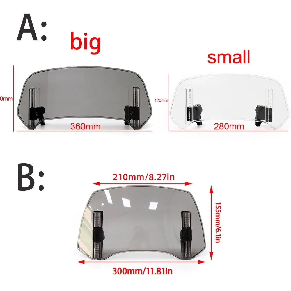 FOR YAMAHA TENERE 700 XMAX 300 250 400 TRICITY 155 125 TMax Lux Max Risen Adjustable Windscreen Windshield Spoiler Air Deflector