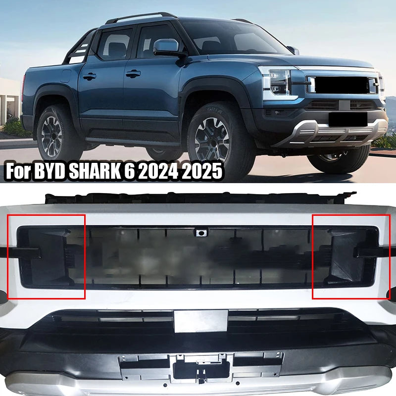 Installation and pasting of matte black exterior modification parts for grille decorative cover For BYD SHARK 6 2024 2025