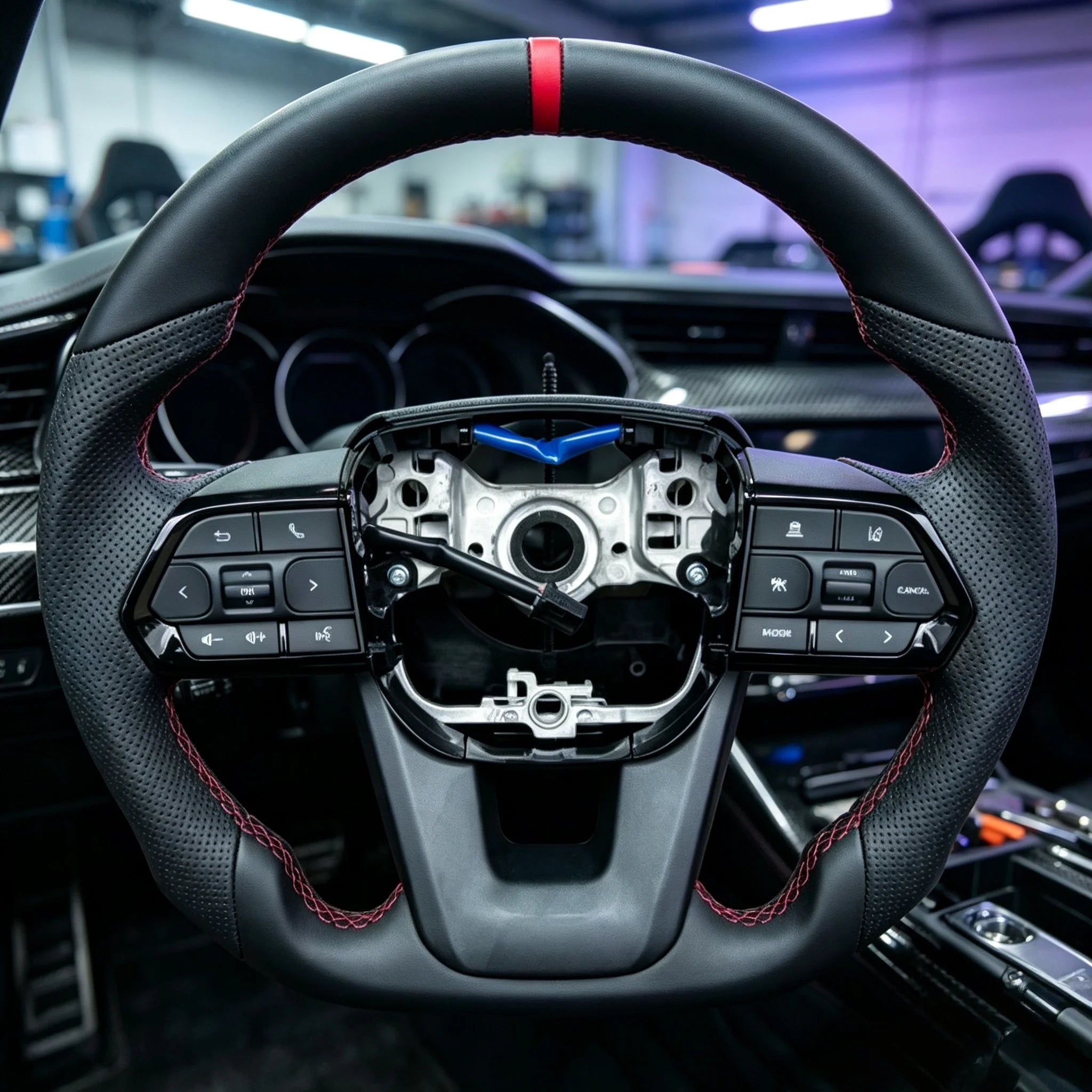 Leather Steering Wheel For Toyota Crown Land Cruiser 200 300 Hilux Fortuner Camry Land FJ Cruiser Gr Corolla Hiace Supra Mk5