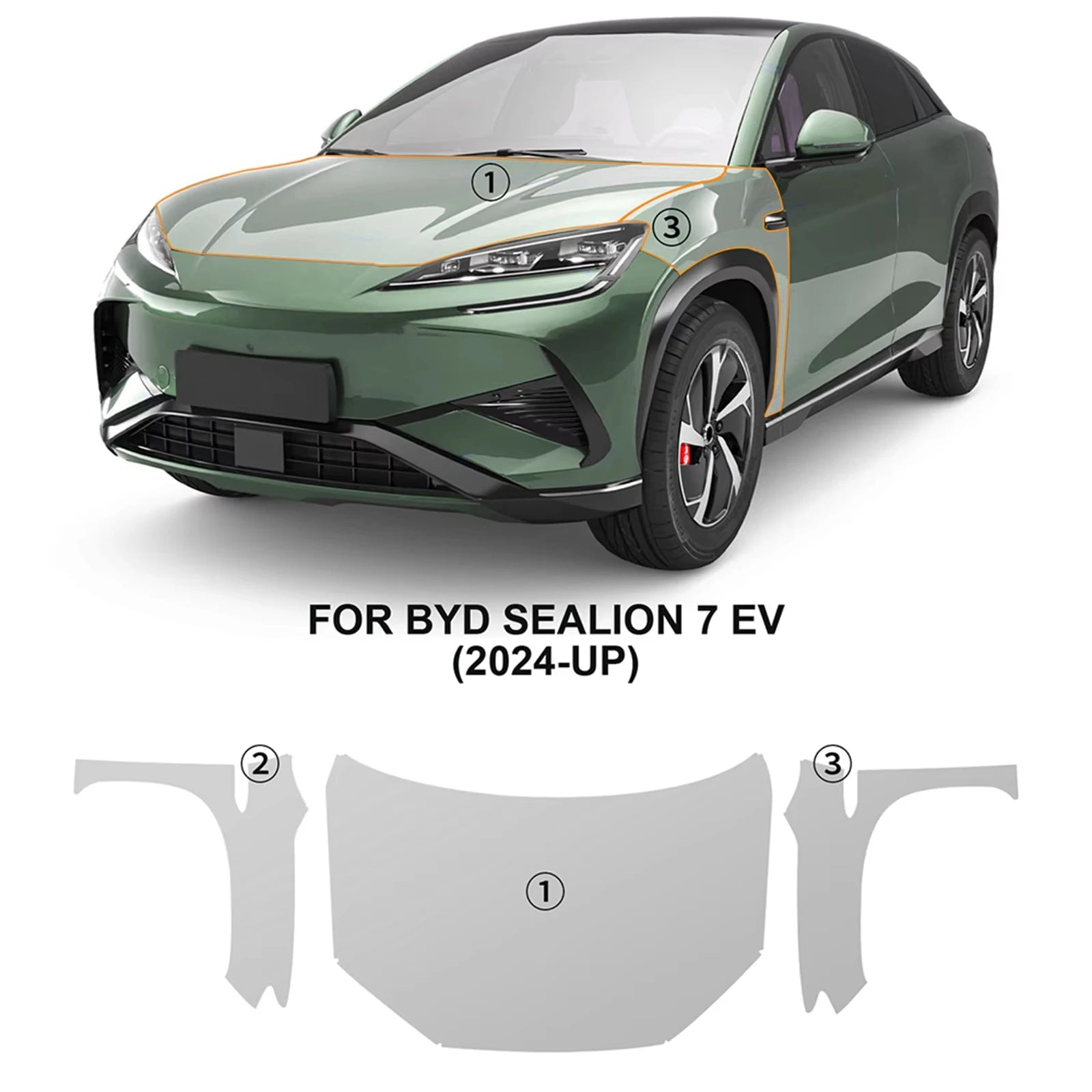 For BYD Sealion 7 EV 2024 2025 Pre-cut PPF ﻿Kit TPU Bumper Scratch-Resistant Self-Healing Invisible Paint Protection Film