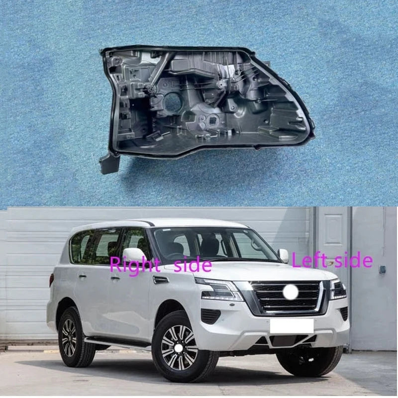 For Nissan Patrol Armada 2020 2021 2022 Headlamp Base Headlight Rear shell Replace Headlight House Black rear shell