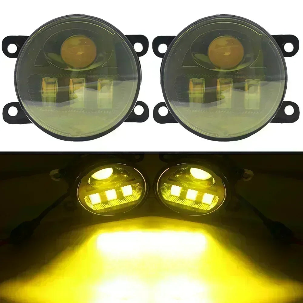Two-Color Led Fog Lights Angel Eyes Day Light High Power 40W For Nissan Pathfinder MK4 R52 Facelift 2017 2018 2019 2020