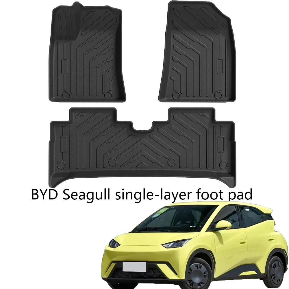 TPE Full Coverage Car Floor Mats Custom Fit BYD Seagull 2023-2026 Waterproof Anti-slip Auto Foot Liners EV Interior Protector