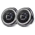 7" LED DRL H4 Halo Ring Amber Turn Signal Headlamp For land rover defender Jeep JK TJ Touring Lada 4x4 Yamaha Niva
